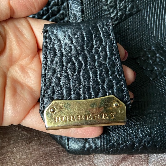 BURBERRY ROMANIA BLACK LEATHER TOTE - Picture 12 of 16